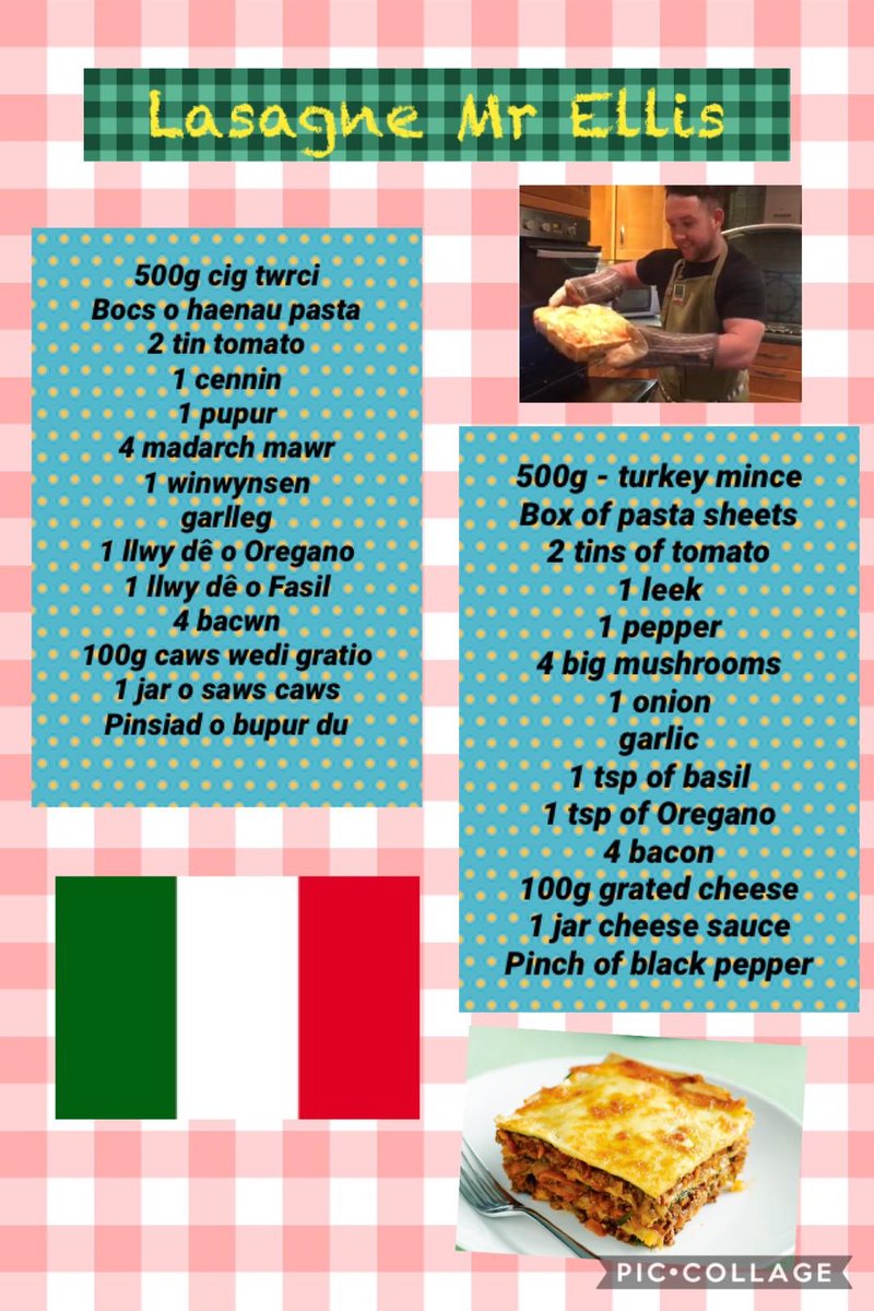 2BlwyddynYBE's tweet photo. Pwy sydd am wneud Coginio-thon gyda Mr Ellis? 🙋🏼‍♂️🙋🏻🙋🏼‍♀️🙋🏾‍♂️🙋🏽🙋🏻‍♀️ dyma’r manylion! #blasus #YrEidal 🇮🇹 Who wants to do a Cookalong with Mr Ellis? ! 🙋🏾‍♂️🙋🏼‍♂️🙋🏽🙋🏻🙋🏻‍♀️🙋🏼‍♀️ Here’s what you’ll need...video to follow #delicious #Italy 🇮🇹 https://t.co/2UETtJDGcU