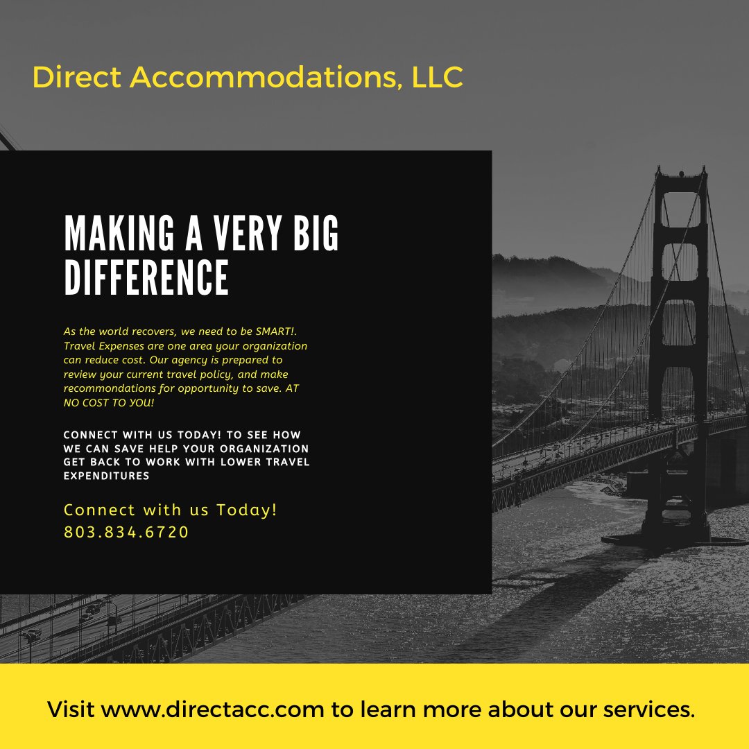 Directaccomm's tweet image. Connect with us today to learn how we can make a very big difference when companies around the world begin traveling again.