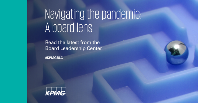 mrmltaylor's tweet photo. To help boards in their oversight of the company’s pandemic response, @KPMG_US's Board Leadership Center highlights 5 key areas to consider in the wake of COVID-19. Learn how boards can work together to manage people and identify vulnerabilities. #KPMGBLC https://t.co/IBTgrUkuN9 https://t.co/So5W0p0XBl