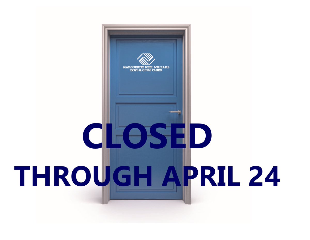 MNWBGC's tweet photo. In accordance with local school closures, all Clubs will be closed through April 24. We are continuing to monitor the situation in the fight against COVID-19. The safety of our Club members, staff and volunteers remain our top priority. https://t.co/9u5EQRZrDi