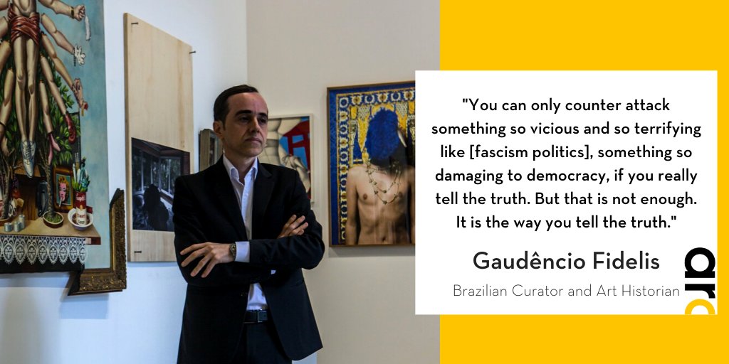 AtRiskArtists's tweet photo. Despite the continuous threats he faces, Brazilian curator and art historian Gaudêncio Fidelis has never given up the fight against censorship and the struggle to communicate the truth about his curatorial work. Read more: https://t.co/XBjrFbrxHV 

#ARCLatinoamerica #Queermuseu https://t.co/y6jT9ZBpJ5