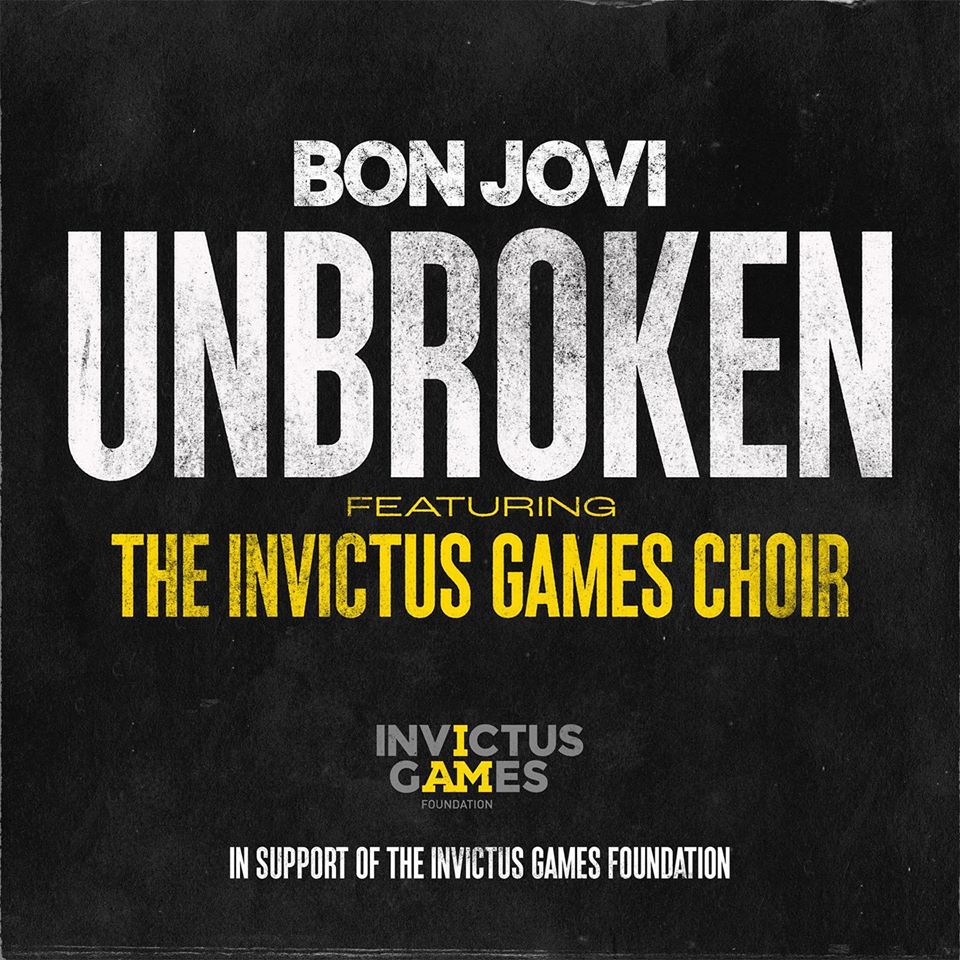 #AvecNosBlessés: sortie du single #Unbroken interprété par <a href="/BonJovi/">Bon Jovi</a> et le chœur des #InvictusGames ! Tous les profits reversés à <a href="/WeAreInvictus/">Invictus Games Foundation 💛🖤</a> pour les blessés #militaires!

👉Écouter: bonjovi.lnk.to/Unbroken-Invic…
