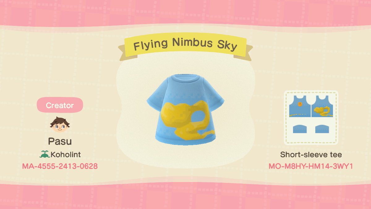 9. Recreated my irl DBZ cap and made a Flying Nimbus shirt to go along with it  #ACNHDesign  #acnhpattern  #AnimalCrossing    #ACNH  