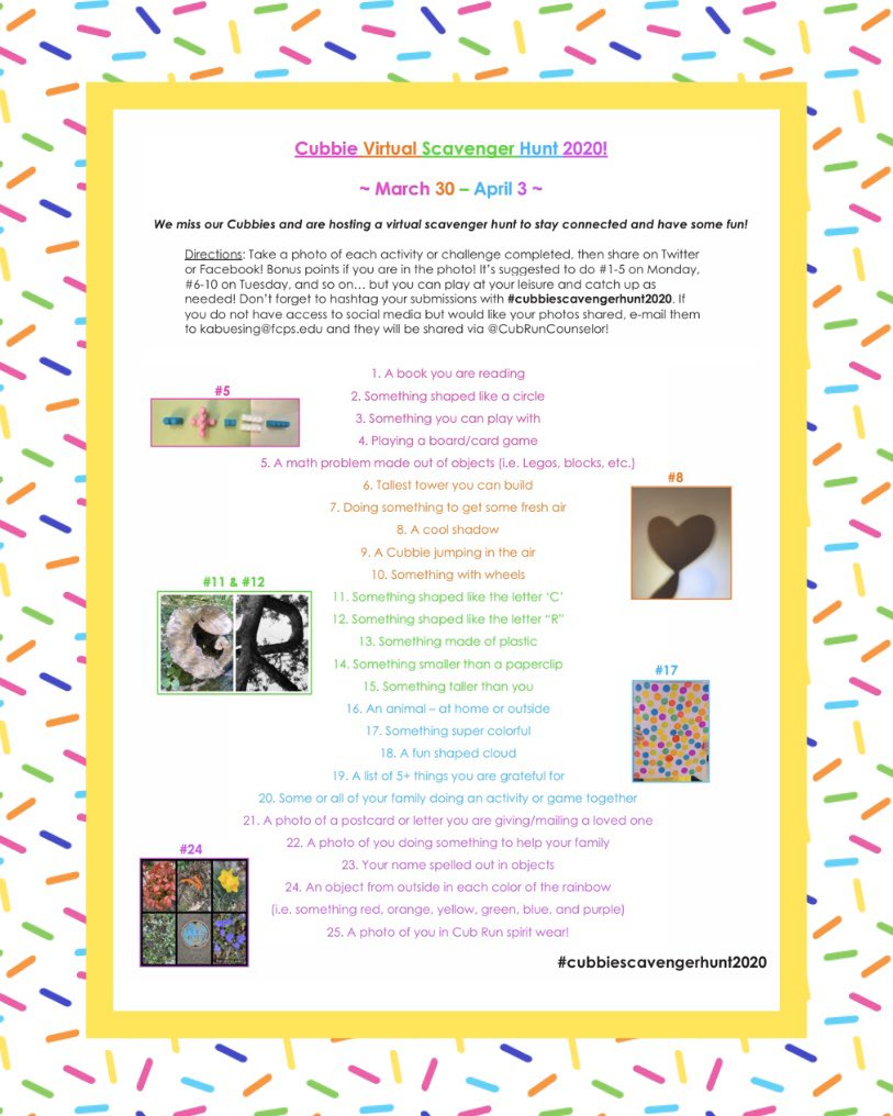 We can’t wait to see all of your photos! 🎉 📸 🐾❤️ #cubbiescavengerhunt2020