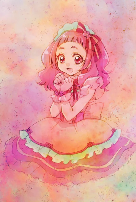 らくがきはなちゃん
キュアぱずの2周年のやつ

2枚目のはスマホで撮った線画
ワンドロとからくがきだと線画抽出とかせずにそのまま塗る 