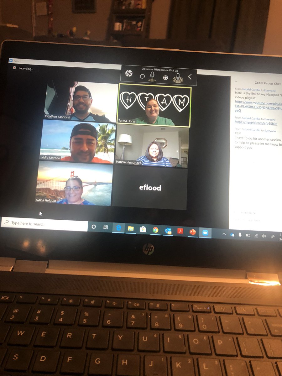 MathNimitz's tweet photo. My amazing math team got together today to talk about different types of technology we can use with distance learning!  I’m so proud of these teachers and their constant drive to grow!  Missing from the picture is Mr. Carrillo and Dr. Bazier!  @icomaswood @completelycoop https://t.co/tIMIsq8kUn