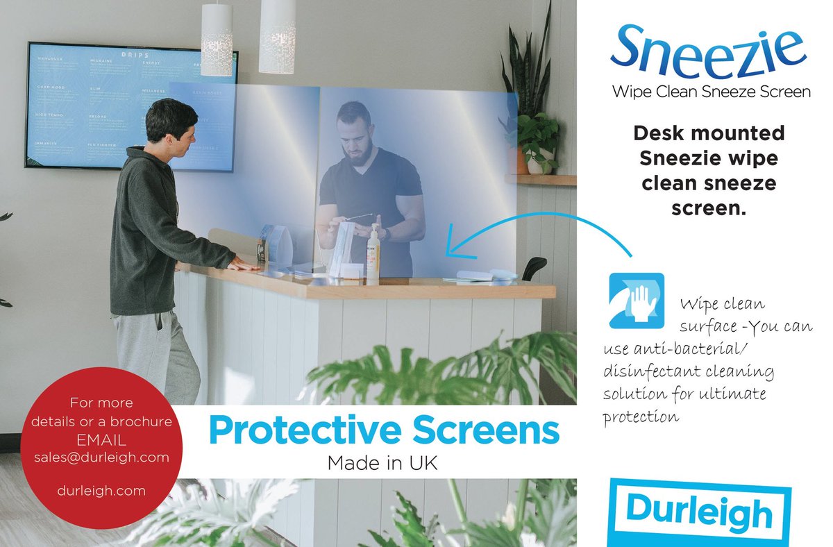 InfoDurleigh's tweet photo. Give your staff the extra peace of mind they deserve...
https://t.co/wpv6deymxC #sneezescreen #acrylicguard #healthcare #virusprotection https://t.co/y4iC4ETKpB