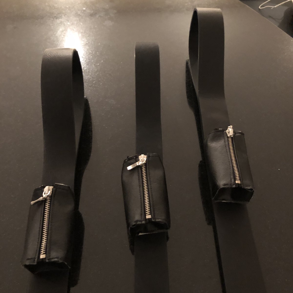 DoggieDouble's tweet photo. ....steps
10) We measured the sizes for our 2 pouches - for empty &amp; full doggie bags.
11) A 'Stitch-in-Time' in Tralee manufactured our zipped pouches from recycled material that we supplied to them.
12) Finally, we glued on our 2 pouches. @KerrySEP @StudentEntProg @PresCisland https://t.co/33YvQdDCvd