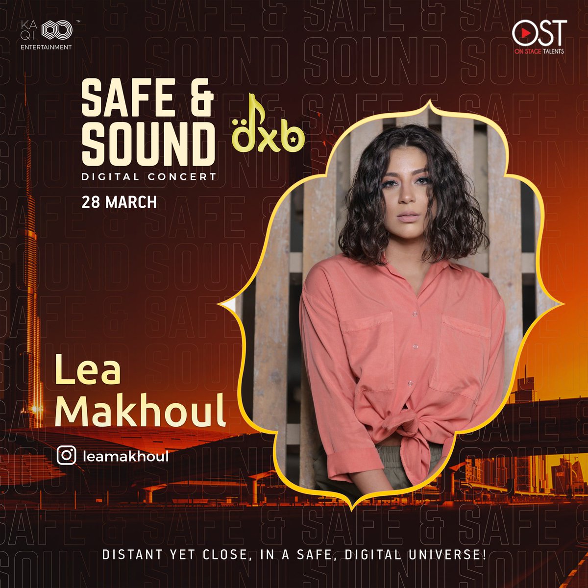 We have <a href="/LeaMakhoul/">Léa Makhoul</a> in the house! show her some love! .
. 
#SafeAndSoundDigitalConcerts #DigitalConcert #Dubai #StayHomeStaySafe #SafeAndSoundDXB