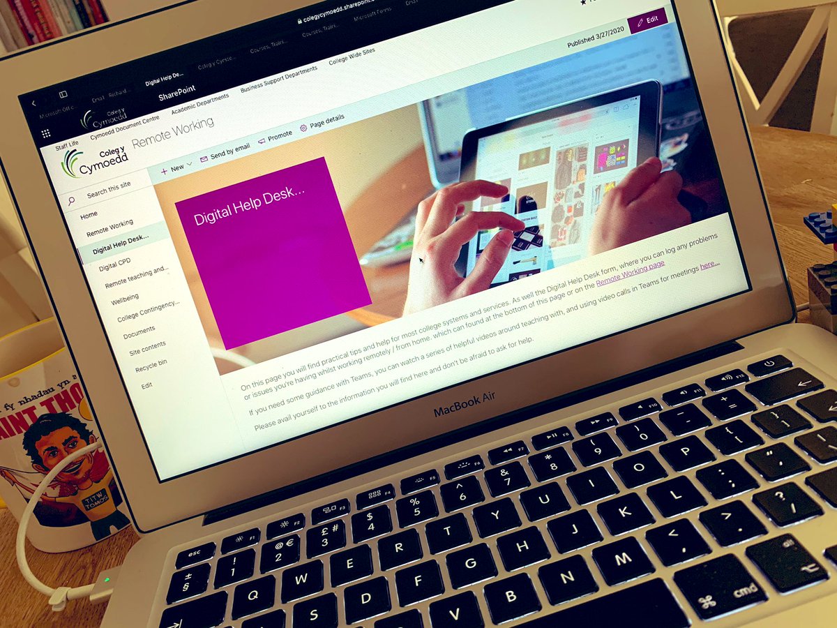 RichardFullylo1's tweet photo. Well, that’s been an intense week @ColegyCymoedd #digitalhelpdesk #remoteworking @Office365 @MicrosoftTeams @SharePoint @moodle #cpd #devices #systems #services @Apple @surface #logins #coffee #laptops #videocalls https://t.co/8UcFUkJcVn