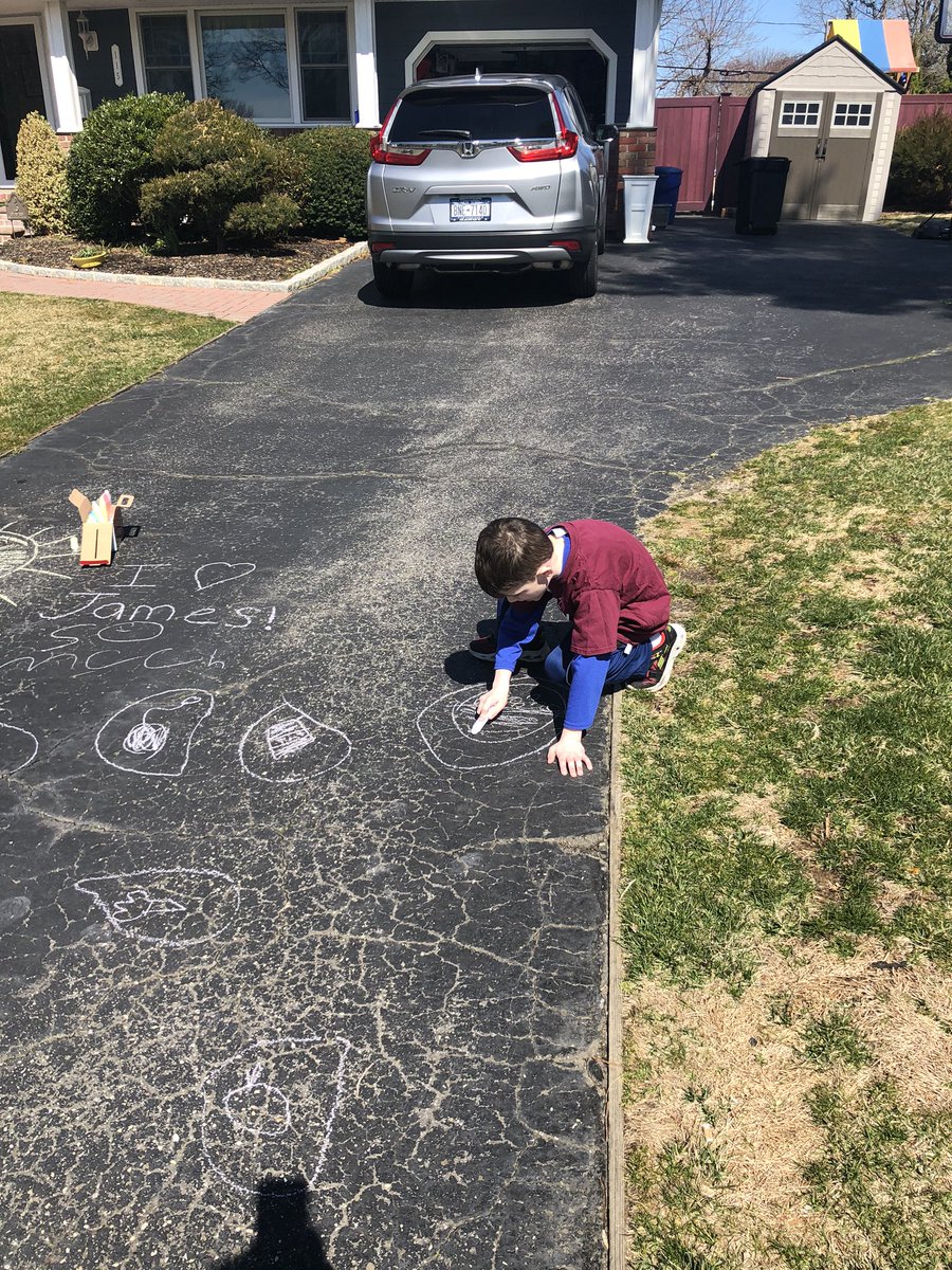 Erinpenighetti's tweet photo. @storchkh1 making up a board game on the driveway #kppride https://t.co/sc01LFoMD9