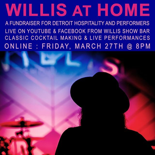 Tune in Tonight at 8pm....
it will be a close to being there as possible and it’s for a good cause. WILLIS at HOME... Online
a show featuring video cocktail tutorials of our signature cocktails and live performances from our amazing bands. We hope this w… ift.tt/3bwnd6g