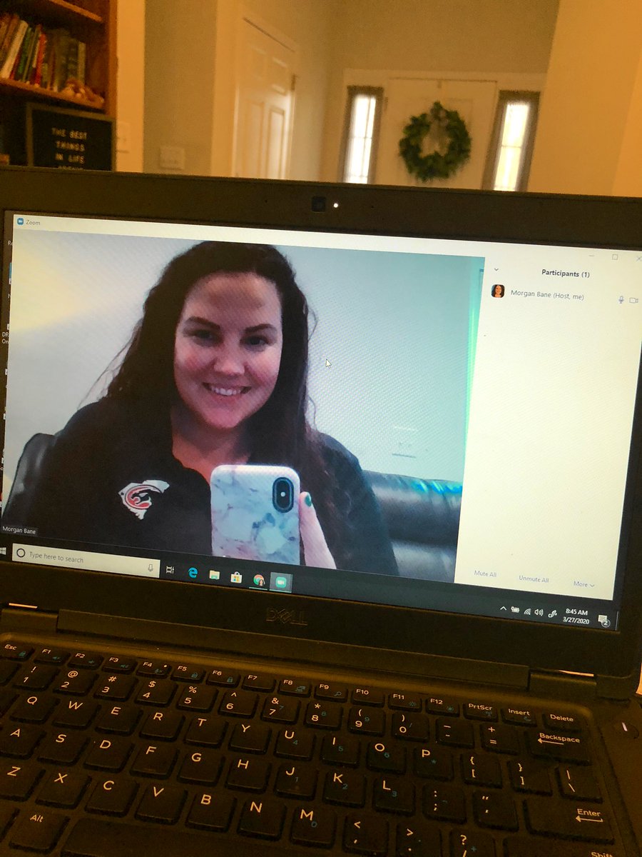 MrsBaneCFHS's tweet photo. It’s the last day of CFHS’s Virtual Spirit Week: Forest Friday! Waiting for my students to join my Zoom meeting in my Panther gear. So proud to be a Panther! #CFPantherLife #CFHSeLearning https://t.co/xmIbqGMFBP