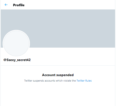 Good news! #OnBlast Scammer & Suspension-Evader  @Ssexy_secret42 has been suspended yet again!Still has account  @sexxysinnner up - please  #RT &  #REPORT that account as any media on there before March 22nd is definitely illegal/underage!