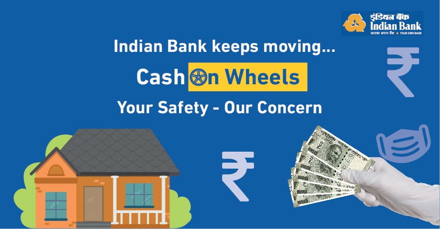 MyIndianBank's tweet photo. Stay home and let our Cash-On-Wheels initiative take care of your money needs. Your safety is our concern.

#IndianBank #IBWithYou https://t.co/Pv31PAJhtF