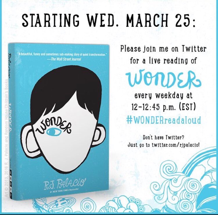 oceanbaylibrary's tweet photo. Check out RJ Palacio’s reading of her book, Wonder!!! https://t.co/JuemWxB3kW
