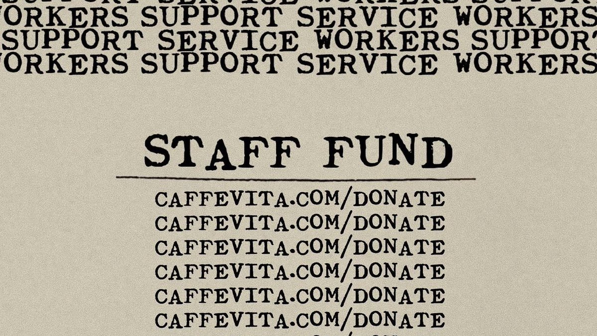 CaffeVita's tweet photo. Send a #VirtualTip to our online staff fund at https://t.co/MIg2bcZJCV! With our 14 locations now closed, we are actively looking for ways to support our temporarily out-of-work employees. Add a donation, share this post, tag a #CaffeVita regular, and please stay home. https://t.co/VwOvyfsKIE