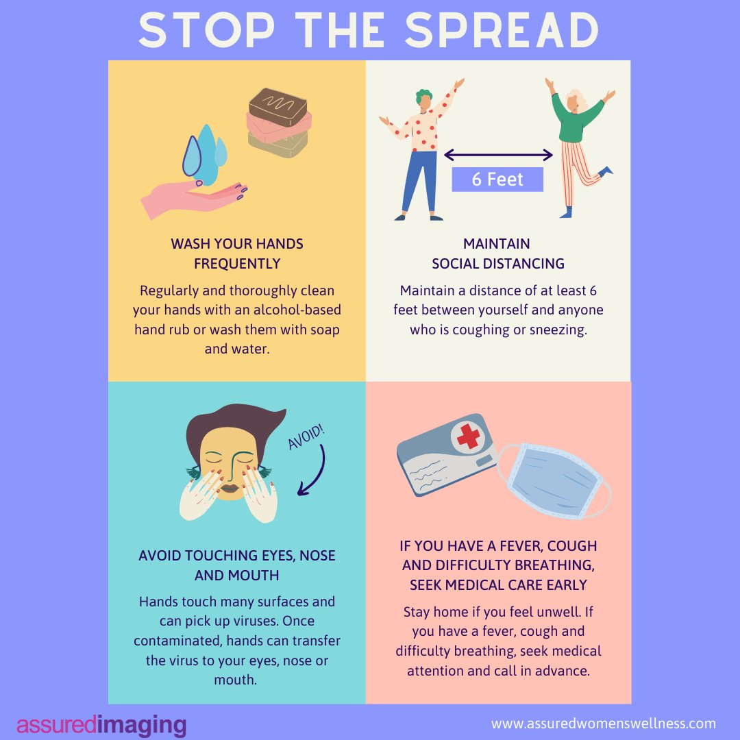 AssuredWW's tweet photo. In our efforts to minimize the spread of COVID-19, here are a few reminder tips to keep you and those around you safe. #stopthespread https://t.co/6mSZTjpqpg