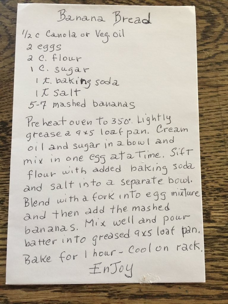 By popular demand: here’s her banana bread recipe.