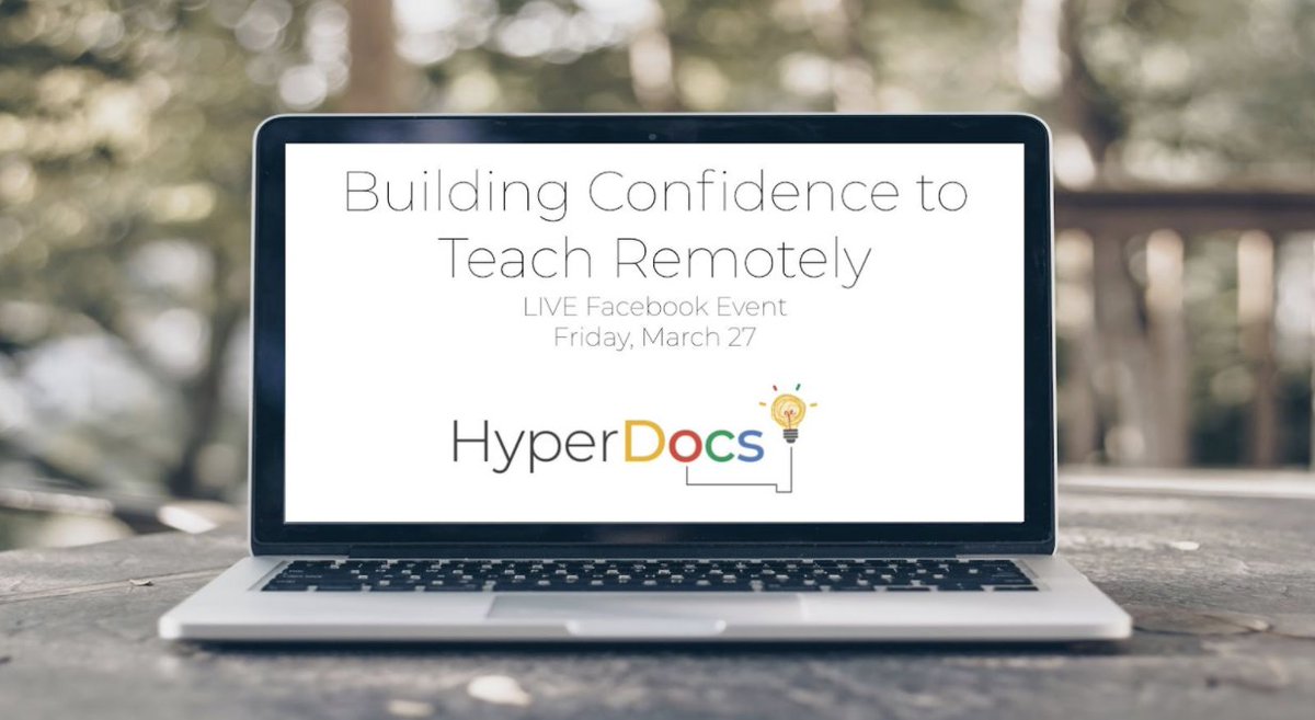 Building Confidence as a Virtual Teacher-  blog post by David Hotler hyperdocs.co/node/2063

Join <a href="/dhotler/">David Hotler 🌈 ❤️</a> <a href="/SARAHLANDIS/">Sarah Landis</a> <a href="/kellyihilton/">Kelly Amick Hilton</a>  and myself today, Friday, March 27 at 12:30 PM  PDT for a Facebook Live Event facebook.com/groups/HyperDo…
