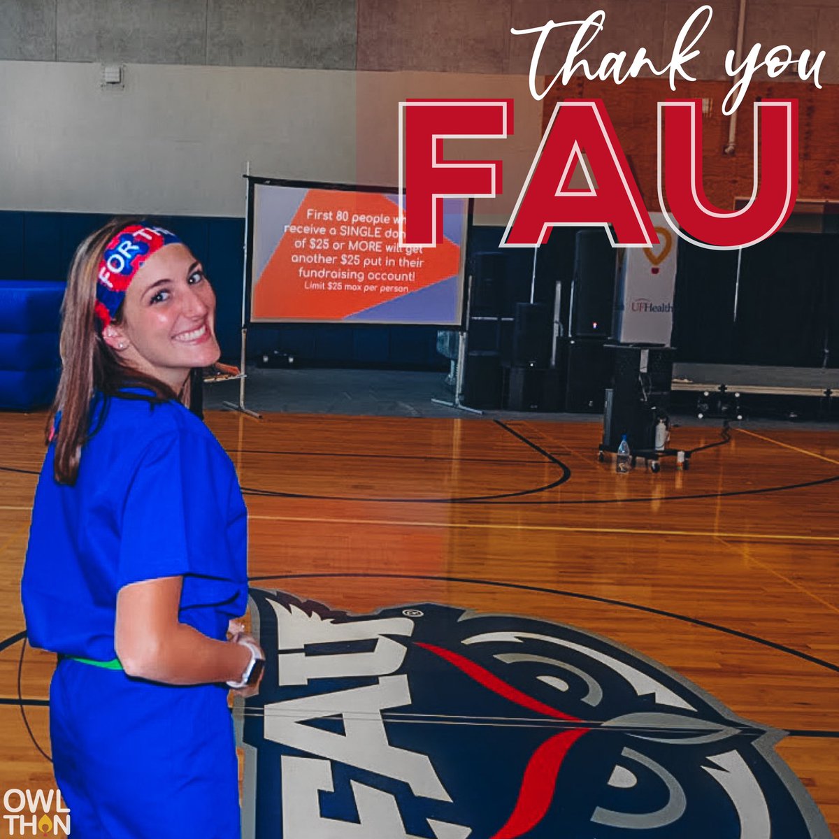 We are fortunate to have amazing partners at FAU that support our organization and make all of these miracles possible. Thank you to every department, staff member, and member of the FAU community who has helped to make OwlThon a possibility in years past and for years to come!