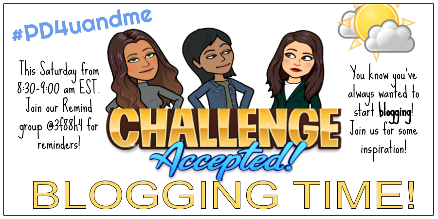 specialtechie's tweet photo. Hey friends! We hope you'll join #pd4uandme this Saturday morning for our #blogging chat from 8:30-9 am EST! @pd4uandme @emilyfranESL @teresagross625 I know I have lots of ideas blog posts right now! Don't blog yet? Come get some inspiration! #satchat #leadlap #remotelearning https://t.co/l6Ugztn1QL