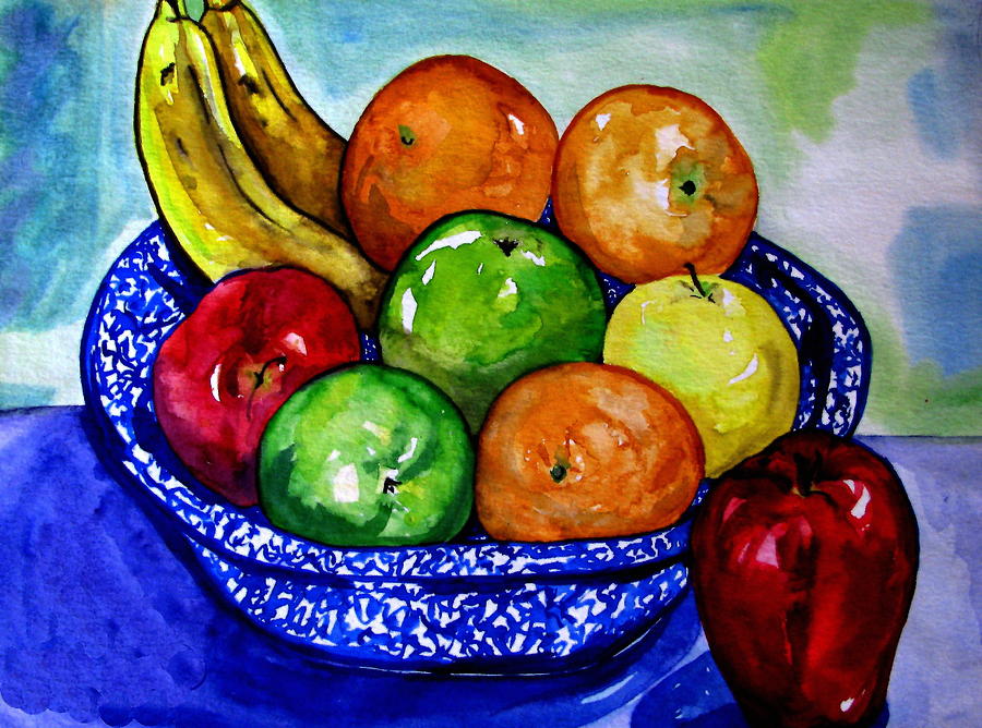 #aliveartselfie I recreated the watercolor painting "Bowl of Fruit" by Colleen Kammerer