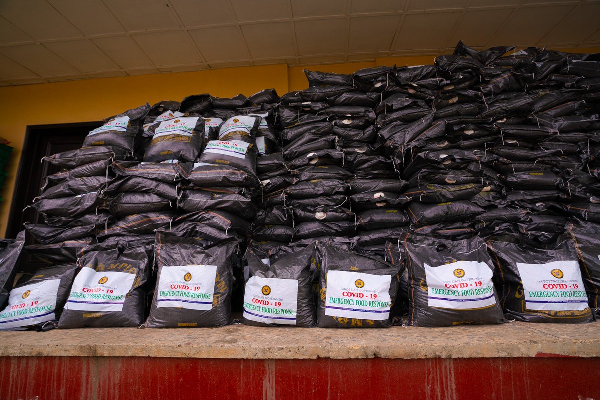 jidesanwoolu's tweet photo. The stimulus package will contain bags of rice, beans, garri, bread, dry pepper, drinking water and vitamins. We want each ration to last for 14 days as we continue to evaluate the impact of #COVID19.

Please stay home with your loved ones. We want the best for you. https://t.co/kxE9lrpAZf