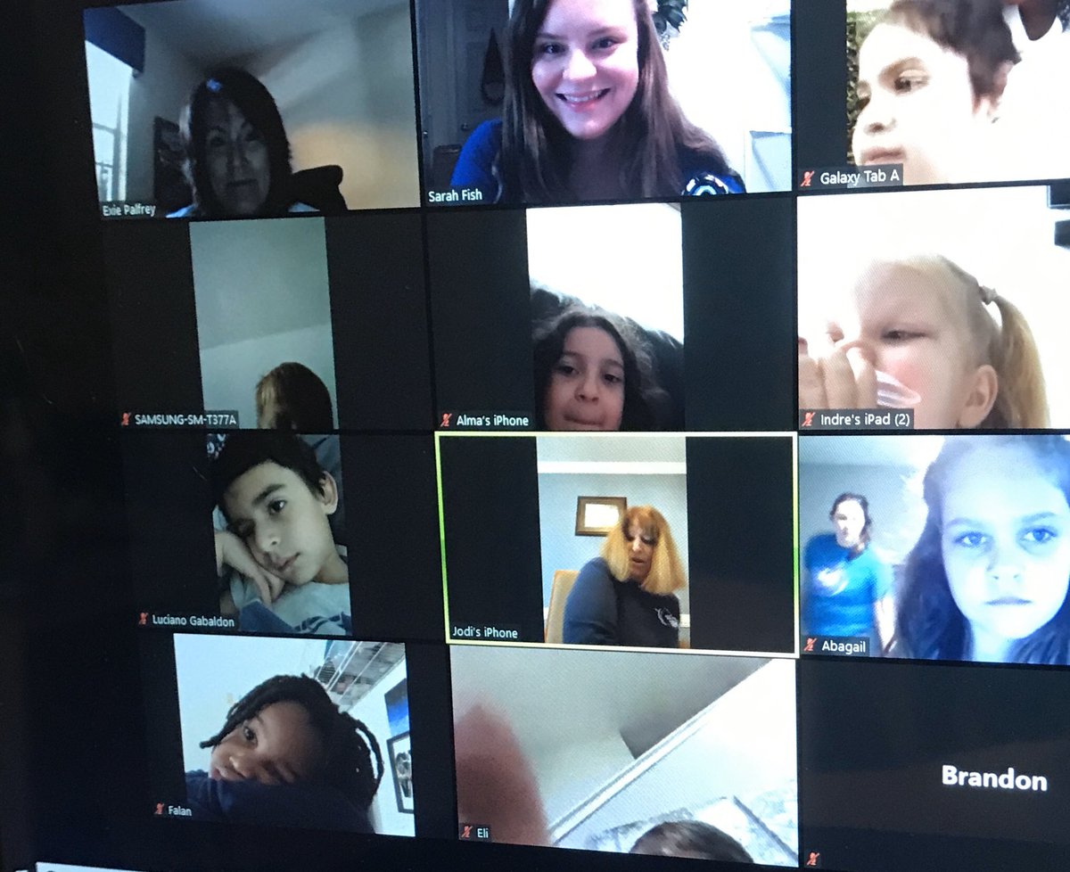 fishkinder's tweet photo. Take 2! Great #zoom turnout today and loved seeing these faces I miss so much! 😌@ell_exie https://t.co/AJPJwd2cCl