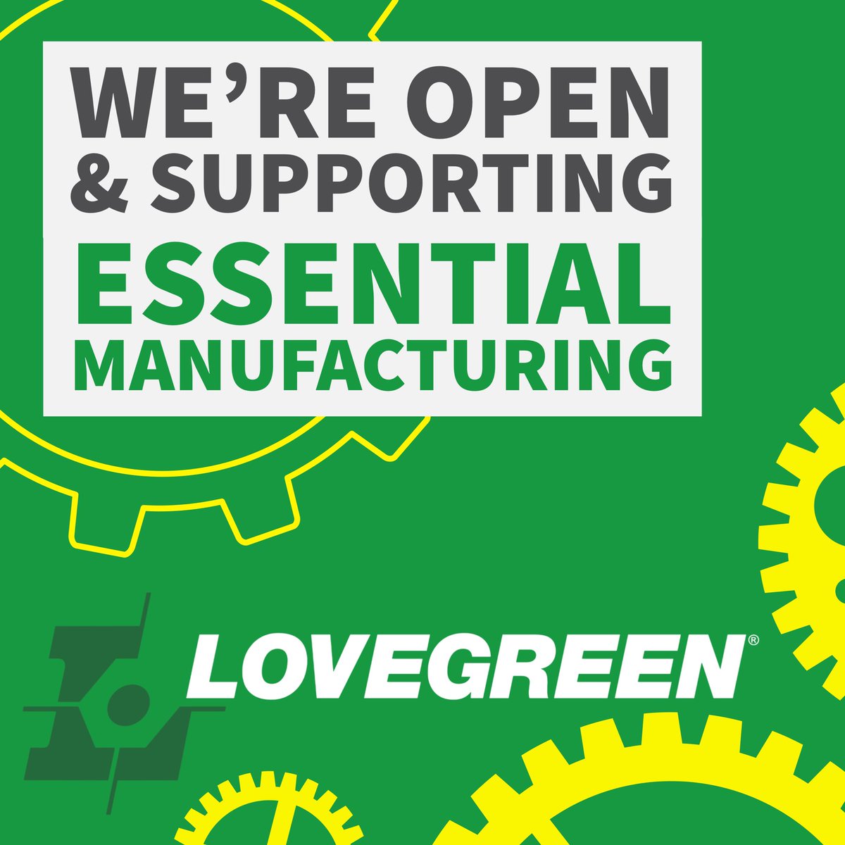 Lovegreen_Svcs's tweet image. Lovegreen is OPEN for business.

We are here to help our community. 

We understand how critical the manufacturing supply chain is to essential infrastructure at this time.
#essentialbusiness #community #MNmanufacturing #manufacturing #fabrication #open #metalfabrication