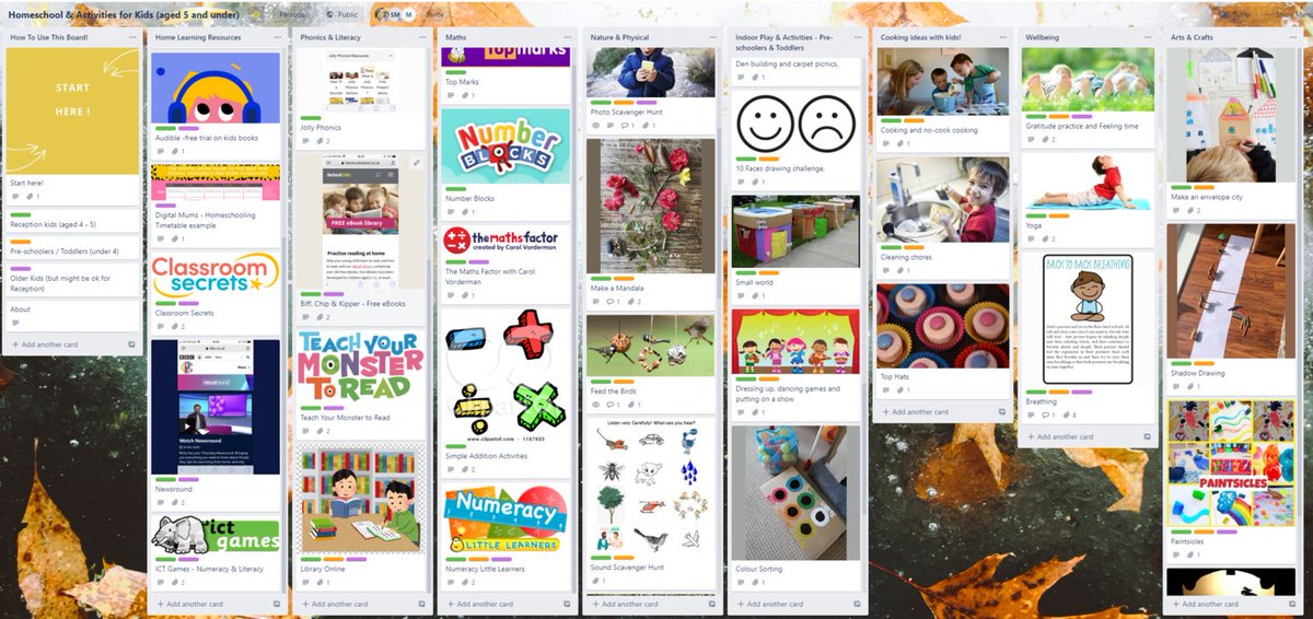 Laura of <a href="/learnfoxltd/">Learn Fox</a> has put together an excellent Trello board of activities and learning resources for young kids - to help those of you juggling home schooling and working from home: ed.gr/cbq2z #education #school #elearning