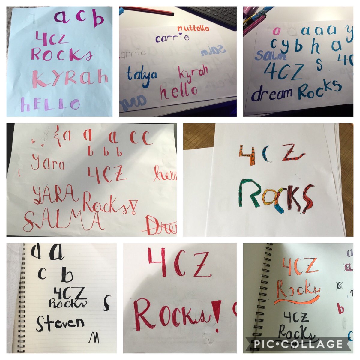 Today was a great day! It was pajama day and we took a faux calligraphy class taught by Ms. Zip Zap Zimmer A.K.A(Ms.zimmer) First week of home schooling : check ✅ Tweet By:Salma( best girl ever) at home. #4CZ