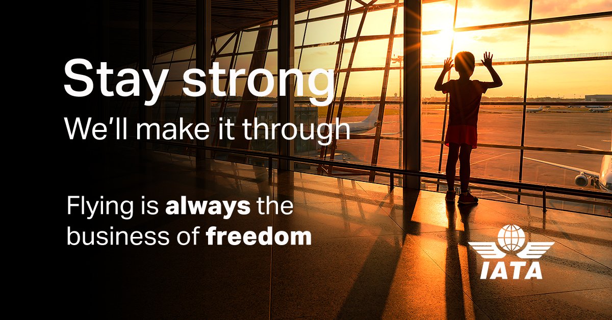 IATA's tweet image. A reminder to our #aviation colleagues worldwide. We proudly stand with you &amp;amp; we'll make it through this crisis together.

#StayStrong #WeAreAviation #StrongerTogether