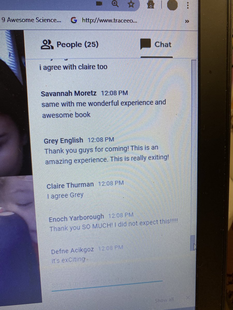 gofourth_HPS's tweet photo. When the authors of your book (Peter and the Starcatchers/Ridley Pearson and Dave Barry) join your google hangout to read to your kids- it’s a pretty awesome day ☀️ #totallygeeking
@RidleyPearson @rayadverb @emilyrothrock5 @HardinPark_WCS
#wcsremotelearning https://t.co/btSmMNCfA7