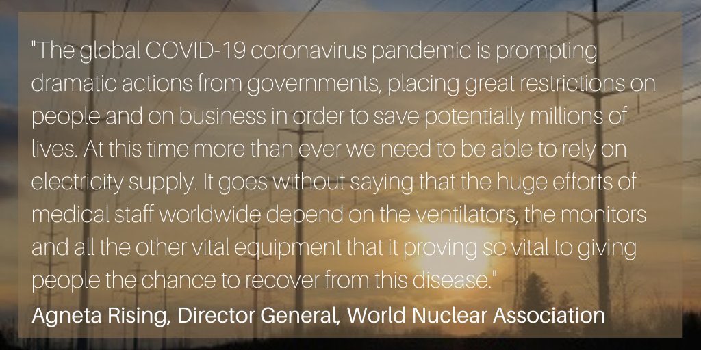 #Nuclearpower has responded to the call to action in the public health crisis that each and every one of us is facing. Read my full message here: ow.ly/dJis50yXKKu