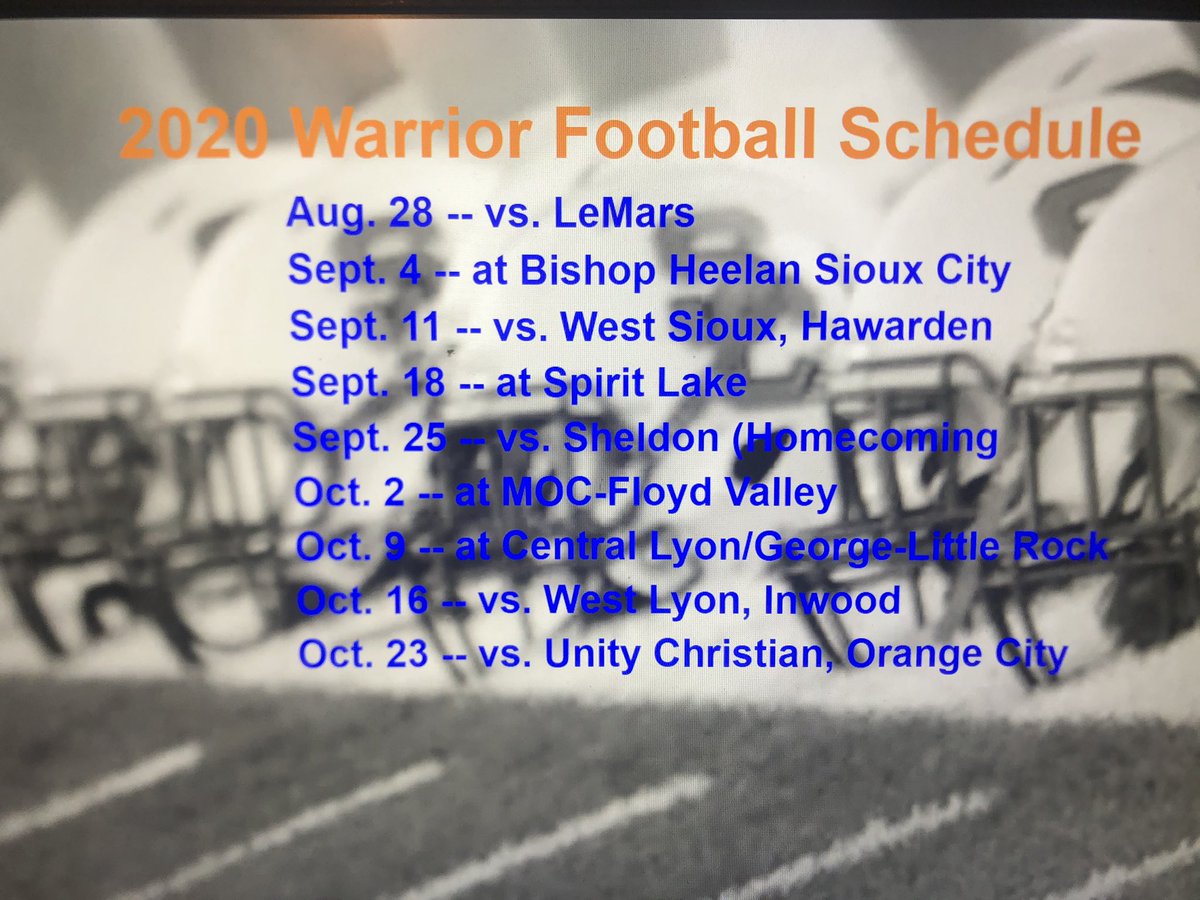 SCwarriorsfball's tweet photo. Football schedule released yesterday. 154 days until gametime.  #powerofone.  #tndo https://t.co/7ZAxHBGodf