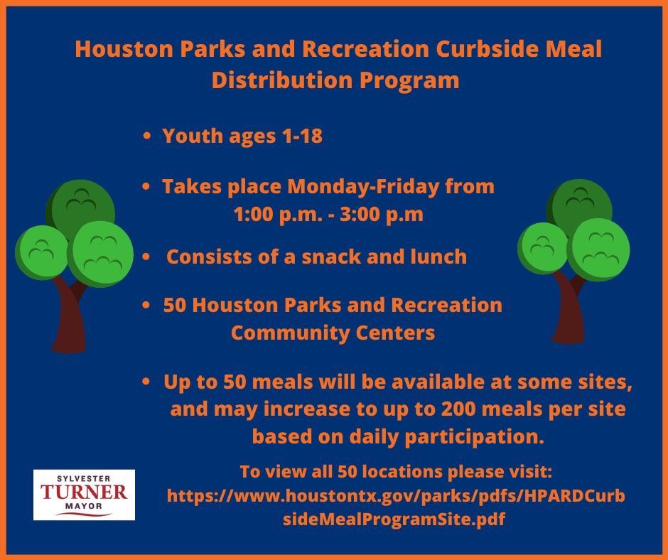 AR_Bartending's tweet photo. Free Meals for children in 50 parks. Sharing is caring 🥘 🙏🏼
#Houston #HoustonTexas #HoustonTX #HoustonCurbside #HoustonCurbsideMeals #HoustonCommunity #HoustonFreeMeals #HoustonParks #HoustonCommunityCenters #HoustonHelp  https://t.co/csYj0ugSY3 https://t.co/FWTSS7Cvpv