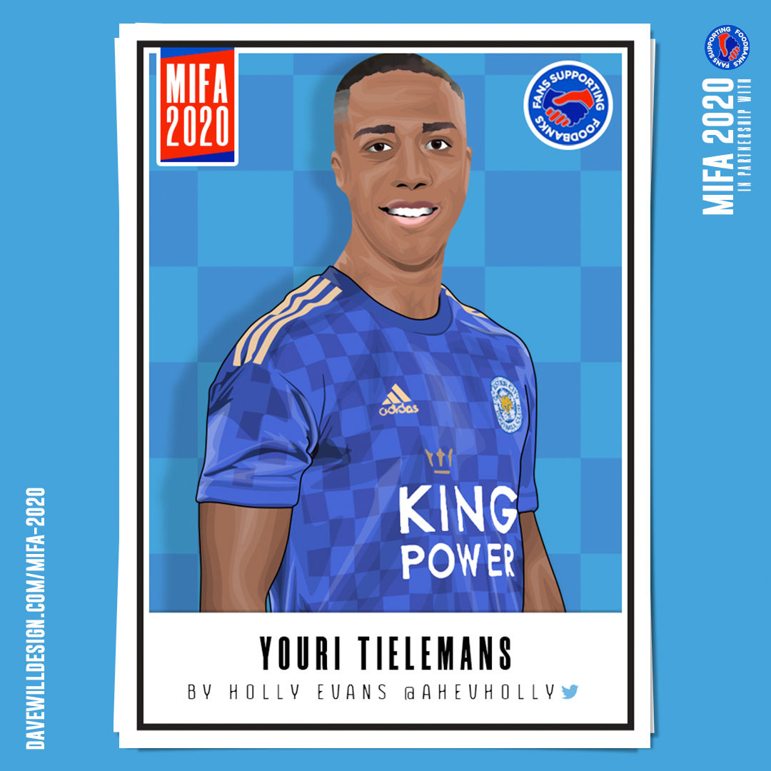 Youri Tielemans by  @ahevholly for the   #MIFA2020 Project to help raise funds for  @SFoodbanks . See all the submissions so far at  https://davewilldesign.com/mifa-2020...