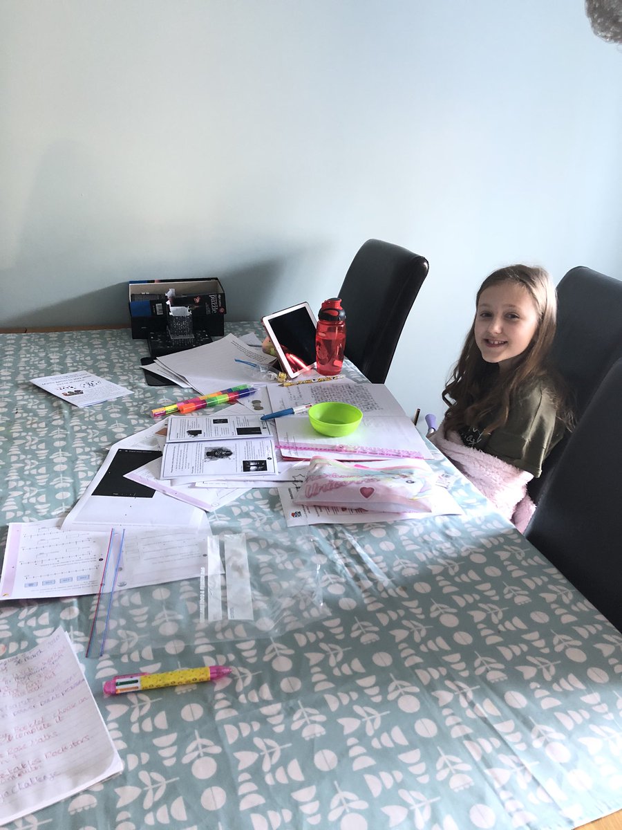 LouiseN_ER's tweet photo. @Y5HiStPrimary Evie is adapting well &amp; continuing to learn! 
We’ve enjoyed lots of activities this week: English &amp; Maths - Thankyou for the resources! 
We’ve had a history lesson - live from a WWII bunker. Live first aid lessons &amp; a live lesson on Coral reefs, &amp; some baking. https://t.co/5vrvzs9rS0