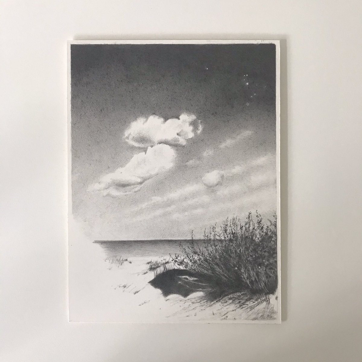 Soft clouds in  pencil by Alison Griffin <a href="/agriffinart/">Alison Griffin</a> to make us feel calm
