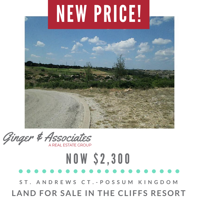 GingerREGroup's tweet photo. New Price on this building lot in the desirable Cliffs Resort in Possum Kingdom.  Let us know if you would like more information. https://t.co/eHz2RFbsBL