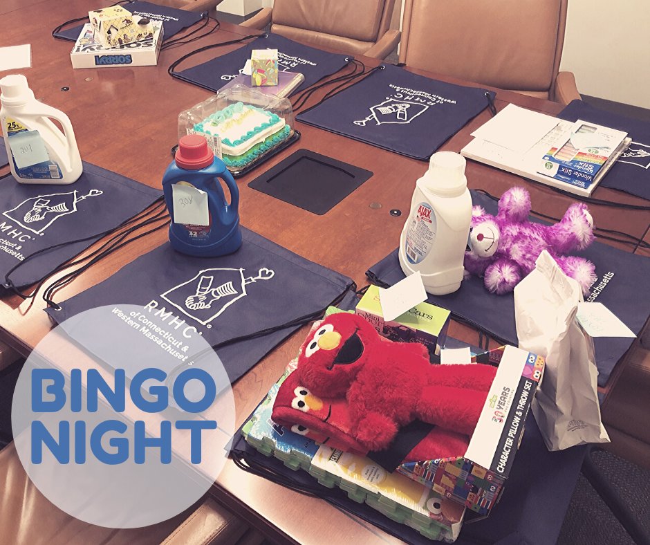 Families at RMHCT know Wednesday night is BINGO NIGHT! Staff were determined to spread bingo cheer even though we can't gather in the dining room to play. Prizes were packaged up &amp; delivered to each family's door. This week everyone wins! #KeepingFamiliesClose #FridayFeeling