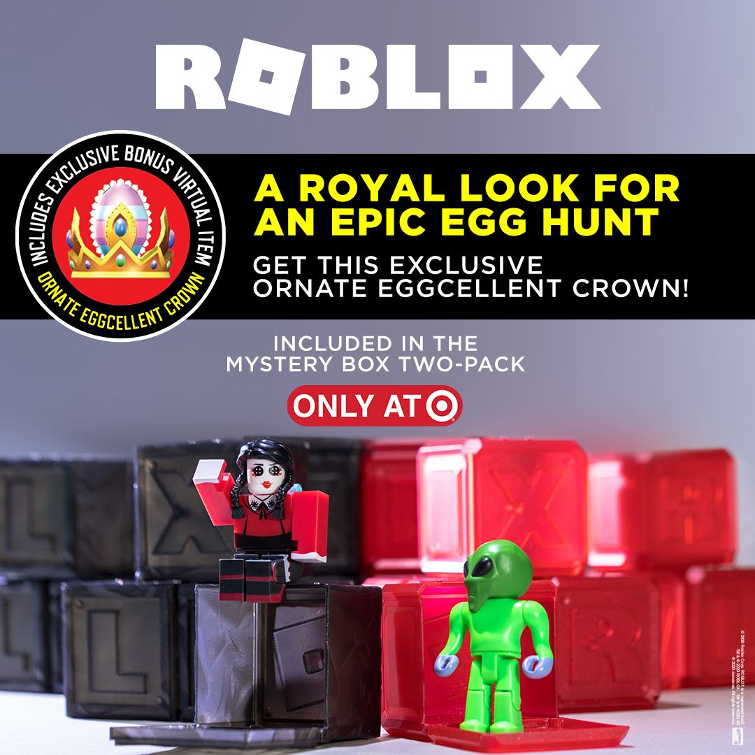 Jazwares On Twitter Get Ready For Roblox S Egg Hunt With The Exclusive Ornate Eggcellent Crown Included In The Roblox Mystery Box Two Pack Available At Target Com Get Yours Here Https T Co Cqf1jjkfxy Roblox Robloxegghunt Robloxegghunt2020 - https www roblox com ho