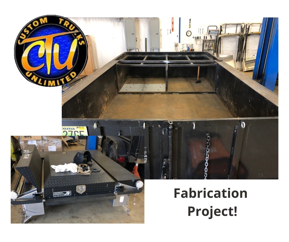 CustomTrucksAL's tweet photo. We are going to combine this trailer with this utility cap! #FabricationFriday https://t.co/LlECFP1VTO