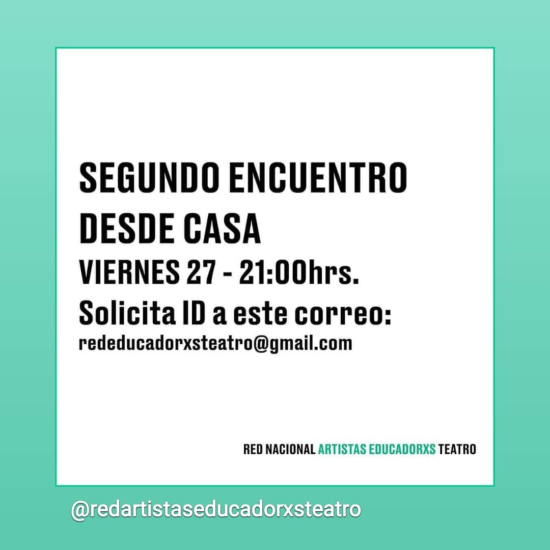 Rellena catastro de Artes Escénicas en:
catastroaaee2020@gmail.com
Inscríbete
gestionenredchile@gmail.com
Reddeartistadecalle@gmail.com
companiasenred@gmail.com
sectorindependientes.aaee@gmail.com
Catastro profes/reunión hoy viernes a las 21.00hrs;
rededucadorxsteatro@gmail.com