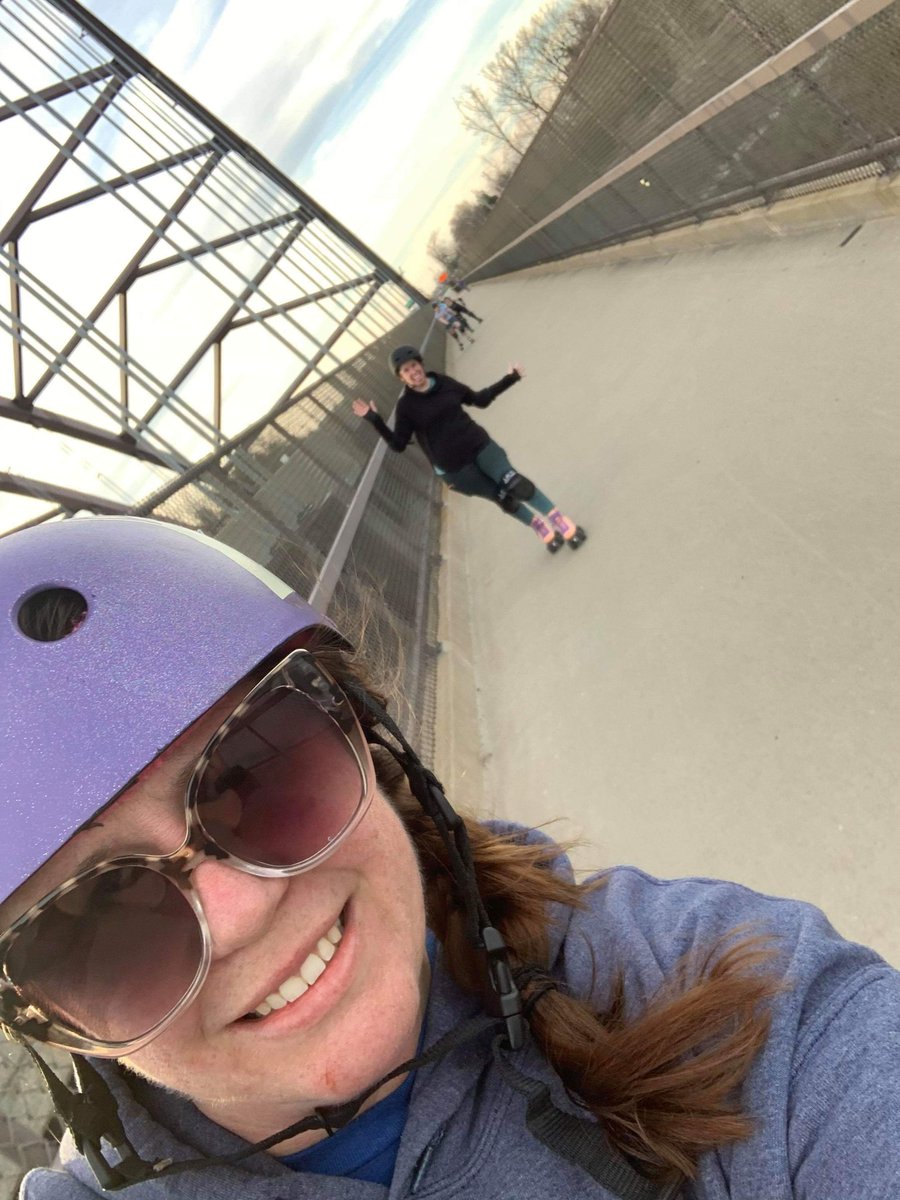 The Chix are staying active while keeping a safe distance. Stay healthy and safe out there! #scdc #rollerderby #trailskate