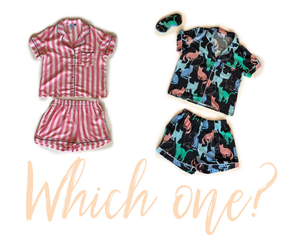 How cute are our #PJ sets?! 😍😍

The question is, which set would you choose? Comment down below a '🐱' for our 'Cat Nap PJ Set' or '🍬' for our 'Candy Stripe PJ Set'! 

Head over to our accessories section to shop both now! 😏💗 >>> zcu.io/3z9E