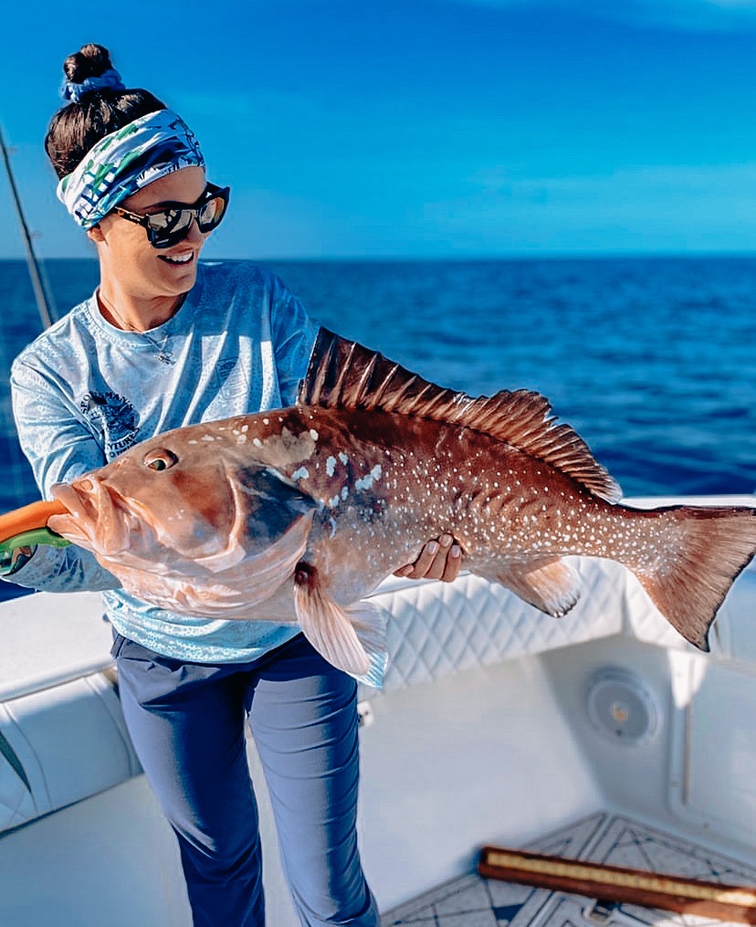 #FanFriday || Congrats to our fan Brittany on her first ever Red Grouper. She caught this nice fish out of James City on some squid! 🚒 🚒 🚒 #RedGrouper #GrouperFish #DeepDrop #Fishing #Saltwater #LadyAngler #TakeMeFishing #Adventures