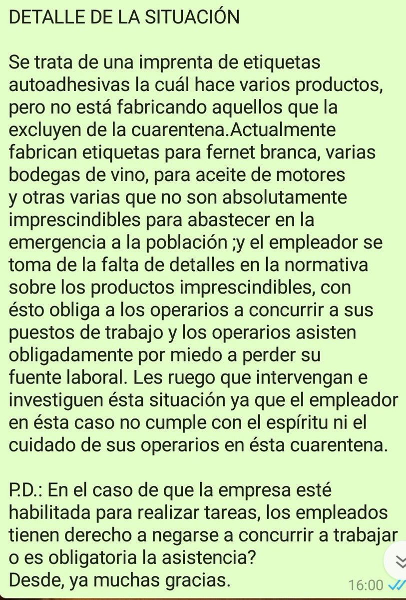 RoxiWol's tweet photo. @BallesterDani @tunykollmann qué puedo hacer? Ya mandé ésto al ministerio de trabajo y no tuve respuesta... están trabajando y el lunes no le corresponde el feriado. https://t.co/CMoTwc4Yat