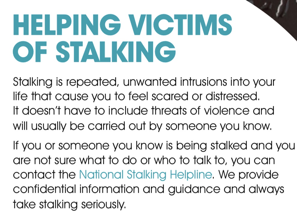 live_life_safe's tweet photo. We know if you are a victim of stalking that this might be an even more worrying time for you – please contact the National Stalking Helpline on 0808 802 0300 or via the form at https://t.co/lFIPNlliyl for support https://t.co/NddzxykeUK